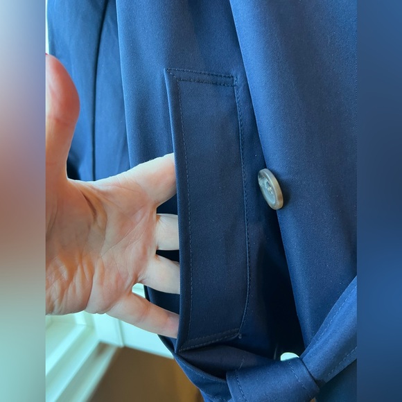 Weatherproof - NWT - Large - Women's Blue Trench Coat - Double Breasted - belt - Picture 2 of 14